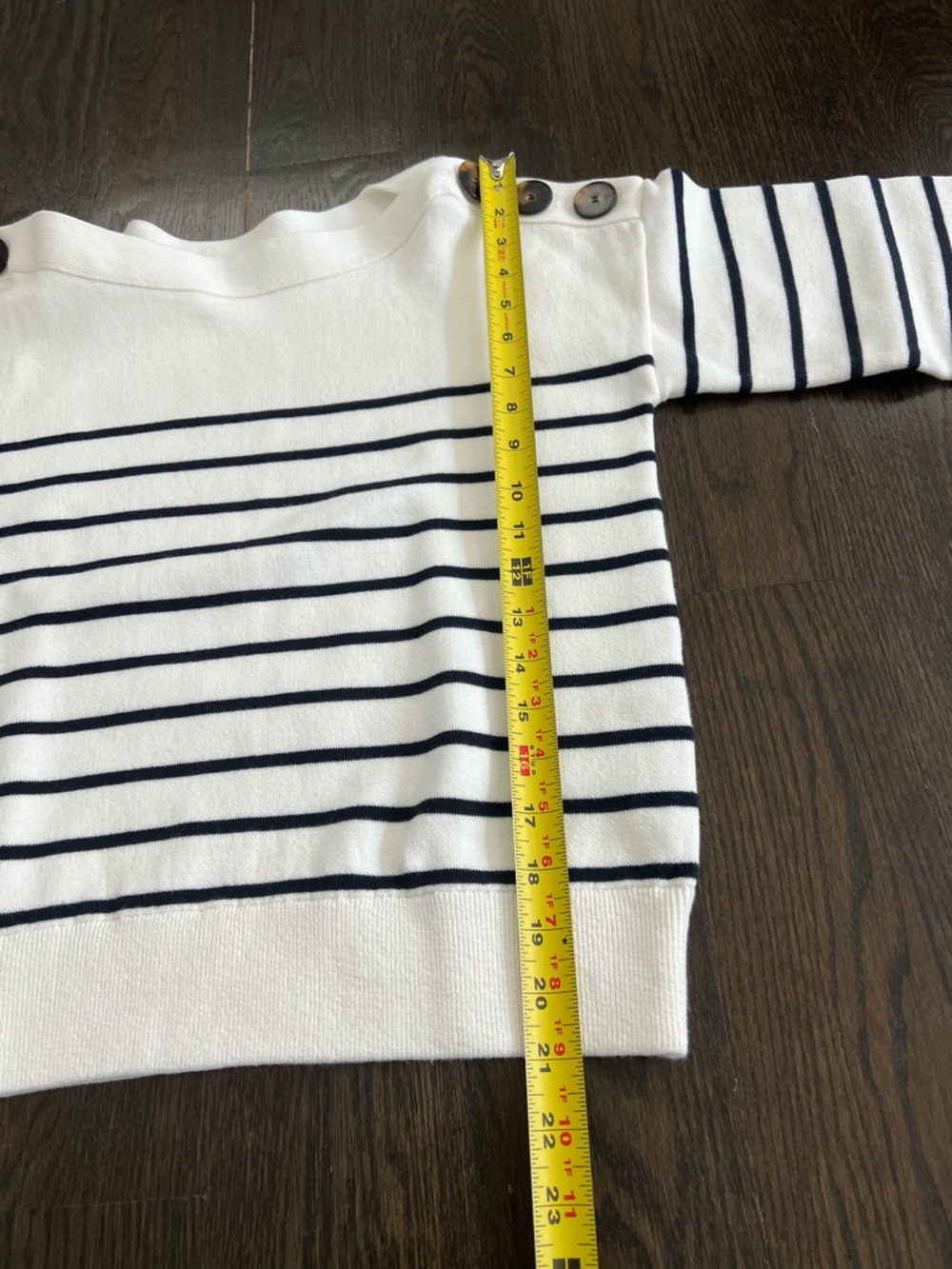 Sezane Alba Cotton Jumper Sweater in Natural Navy XS - Picture 10 of 12